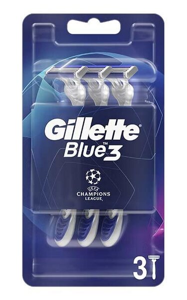 Miesten parranajokoneet Gillette Blue3, Champions, 3 kpl