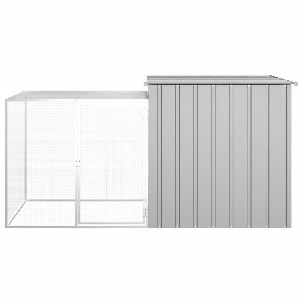 vidaXL Kanihäkki harmaa 200x91x100 cm galvanoitu teräs hinta ja tiedot | Kuljetushäkit ja kuljetuslaatikot | hobbyhall.fi