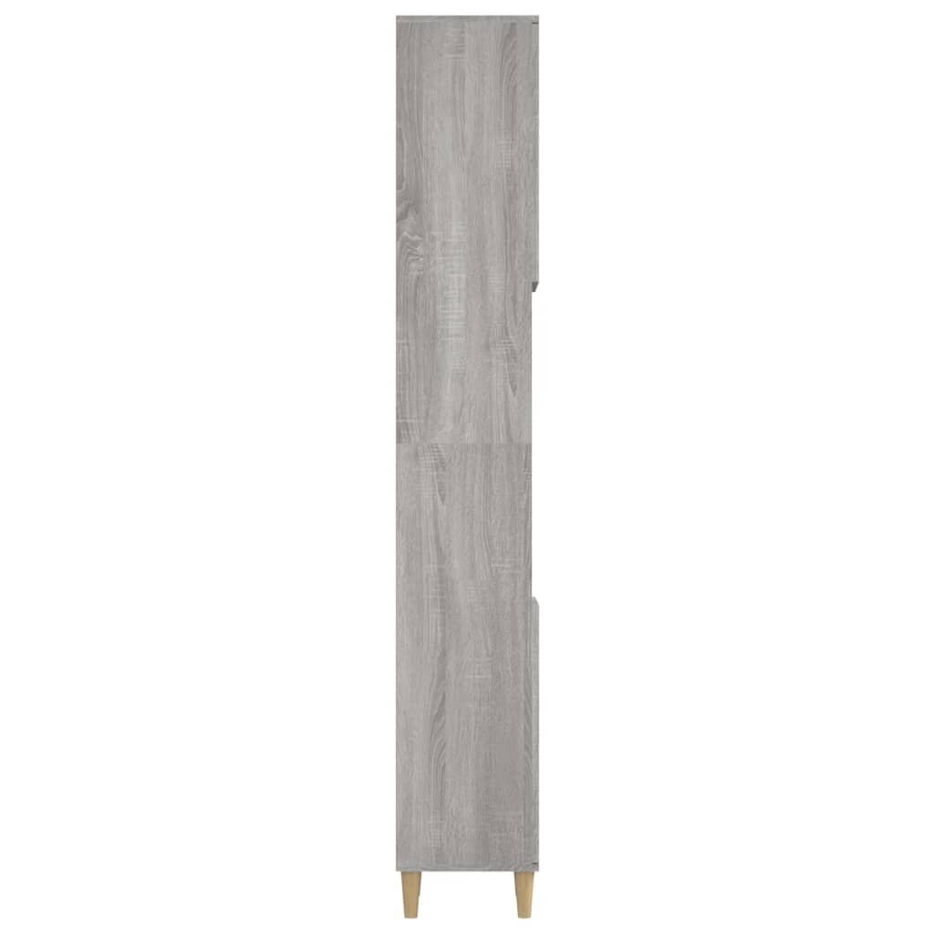 vidaXL Kylpyhuoneen kaappi harmaa Sonoma 30x30x190 cm tekninen puu hinta ja tiedot | Kylpyhuonekaapit | hobbyhall.fi