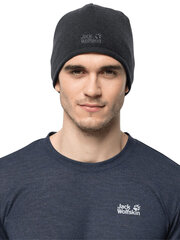 Miesten hattu Jack Wolfskin Stormlock Logo Knit, musta hinta ja tiedot | Miesten hatut, huivit ja käsineet | hobbyhall.fi