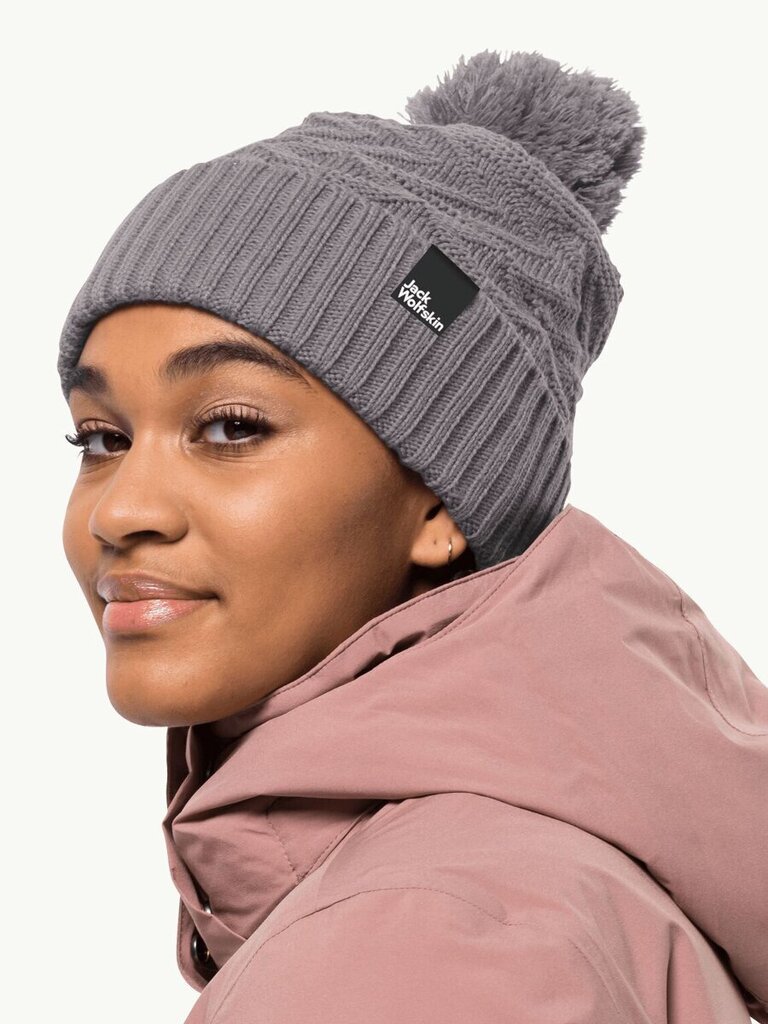 Naisten hattu Jack Wolfskin Lorelei Beanie Seagull hinta ja tiedot | Naisten päähineet | hobbyhall.fi