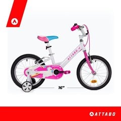 Lasten polkupyörä ATTABO AKB-16B 16", valkoinen hinta ja tiedot | Attabo Lapset | hobbyhall.fi