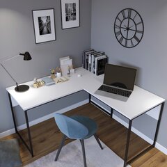 Kirjoituspöytä Asir L - L192, valkoinen/musta hinta ja tiedot | Tietokonepöydät ja työpöydät | hobbyhall.fi