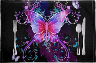 Pöytäliina perhosilla, violetti 6kpl hinta ja tiedot | Pöytäliinat, tabletit ja lautasliinat | hobbyhall.fi