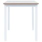 vidaXL Ruokapöytä valkoinen ja ruskea 114x71x75 cm kumipuu hinta ja tiedot | Ruokapöydät | hobbyhall.fi