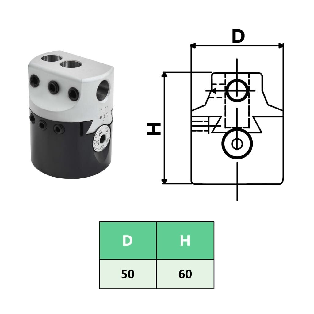 vidaXL 50 mm porapää MT2-porakaralla sorvijyrsintään hinta ja tiedot | Jyrsimet | hobbyhall.fi