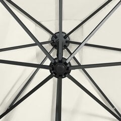 vidaXL Riippuva aurinkovarjo tangolla ja LED-valoilla hiekka 300 cm hinta ja tiedot | Aurinkovarjot ja markiisit | hobbyhall.fi