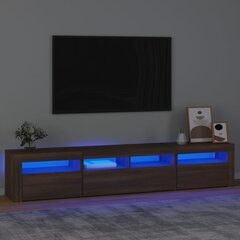 vidaXL TV-taso LED-valoilla ruskea tammi 210x35x40 cm hinta ja tiedot | TV-tasot | hobbyhall.fi