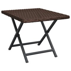 vidaXL Taitettava pöytä ruskea 45x35x32 cm polyrottinki hinta ja tiedot | Puutarhapöydät | hobbyhall.fi