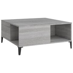 vidaXL Sohvapöytä harmaa Sonoma 80x80x36,5 cm tekninen puu hinta ja tiedot | Sohvapöydät | hobbyhall.fi