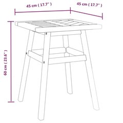 vidaXL Sivupöytä 45x45x60 cm täysi akasiapuu hinta ja tiedot | Puutarhapöydät | hobbyhall.fi