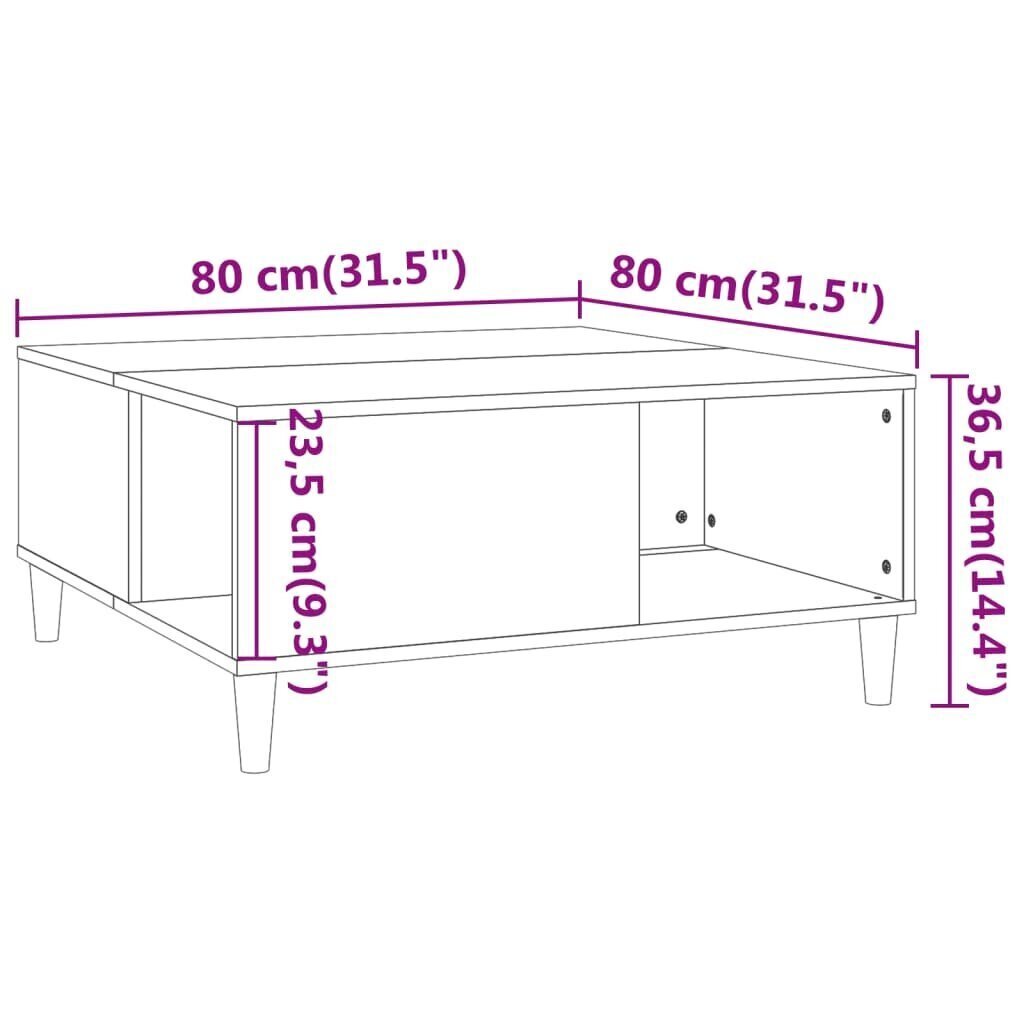 vidaXL Sohvapöytä valkoinen 80x80x36,5 cm tekninen puu hinta ja tiedot | Sohvapöydät | hobbyhall.fi