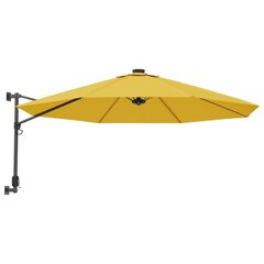vidaXL Seinäkiinnitteinen aurinkovarjo keltainen 290 cm hinta ja tiedot | Aurinkovarjot ja markiisit | hobbyhall.fi