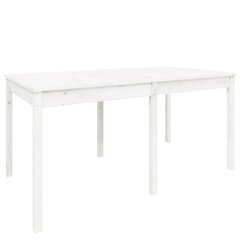 vidaXL Puutarhapöytä valkoinen 159,5x82,5x76 cm täysi mänty hinta ja tiedot | Puutarhapöydät | hobbyhall.fi