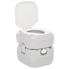 vidaXL Kannettava retki WC harmaavalkoinen 22+12 l HDPE hinta ja tiedot | Kuivakäymälät | hobbyhall.fi