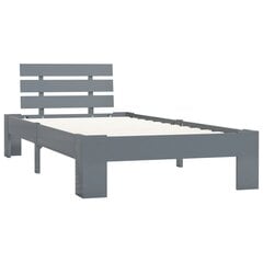 vidaXL Sängynrunko harmaa täysi mänty 90x200 cm hinta ja tiedot | Sängyt | hobbyhall.fi