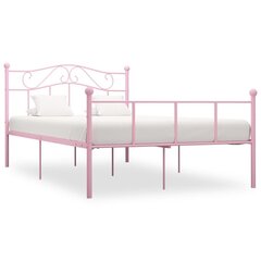 vidaXL Sängynrunko pinkki metalli 140x200 cm hinta ja tiedot | Sängyt | hobbyhall.fi