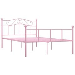 vidaXL Sängynrunko pinkki metalli 140x200 cm hinta ja tiedot | Sängyt | hobbyhall.fi