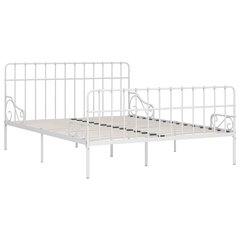 vidaXL Sängynrunko sälepohjalla valkoinen metalli 200x200 cm hinta ja tiedot | Sängyt | hobbyhall.fi