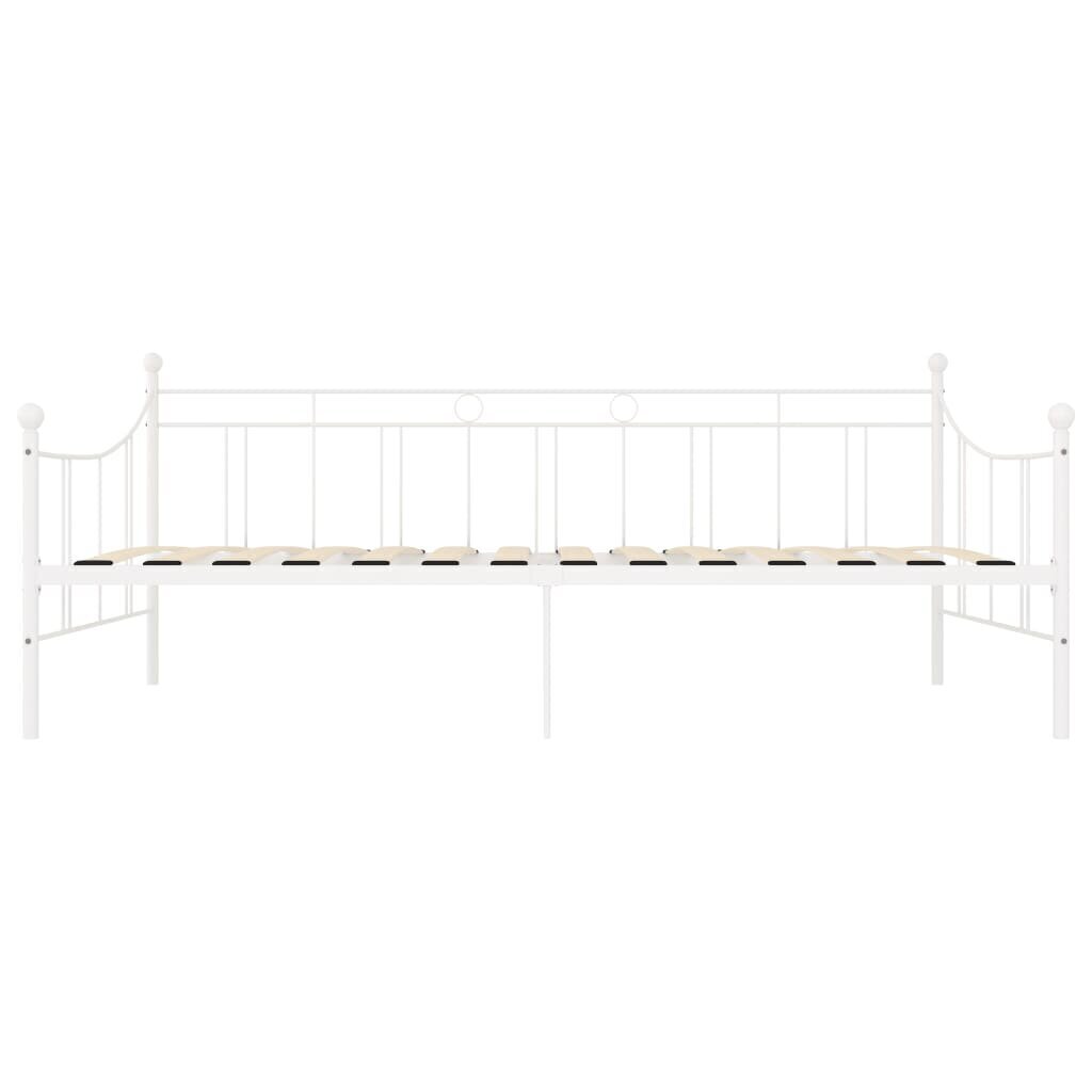 vidaXL Päivävuoteenrunko valkoinen metalli 90x200 cm hinta ja tiedot | Sängyt | hobbyhall.fi