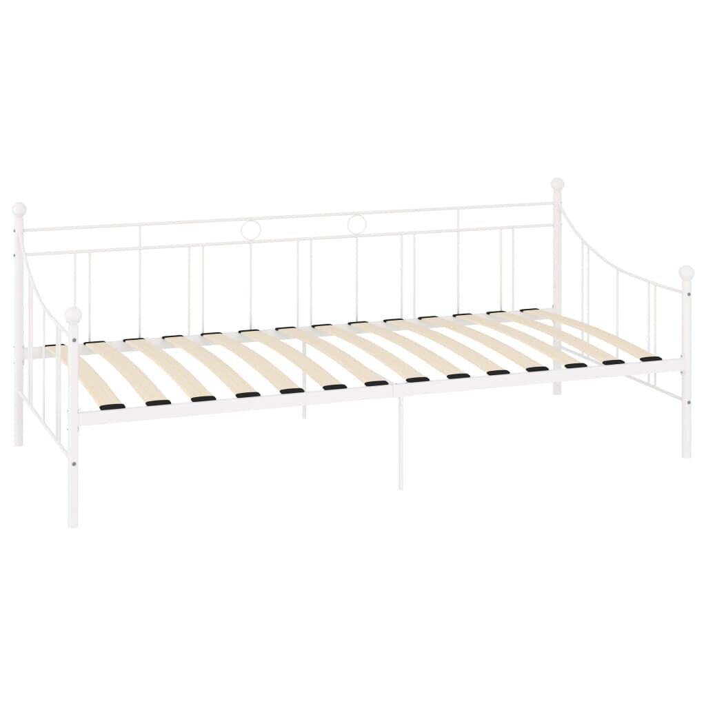 vidaXL Päivävuoteenrunko valkoinen metalli 90x200 cm hinta ja tiedot | Sängyt | hobbyhall.fi