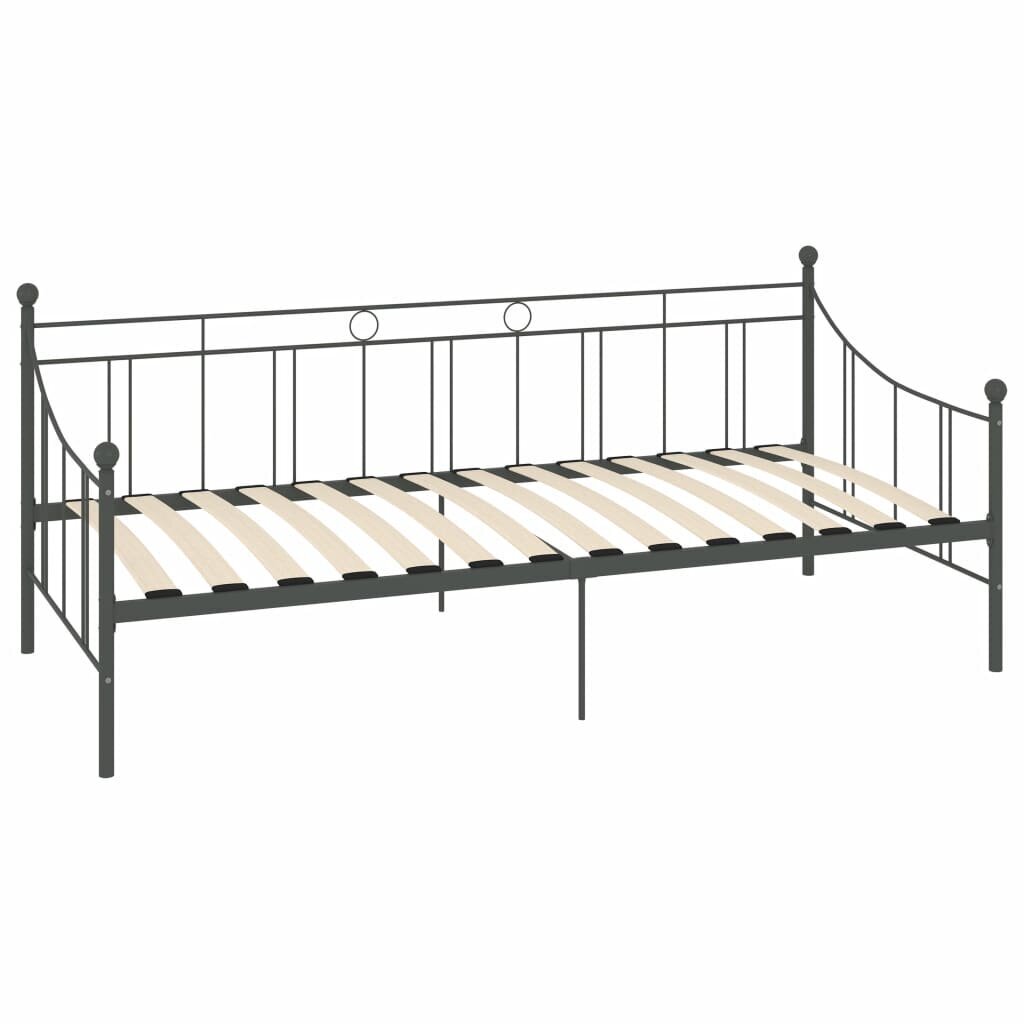 vidaXL Päivävuoteenrunko harmaa metalli 90x200 cm hinta ja tiedot | Sängyt | hobbyhall.fi