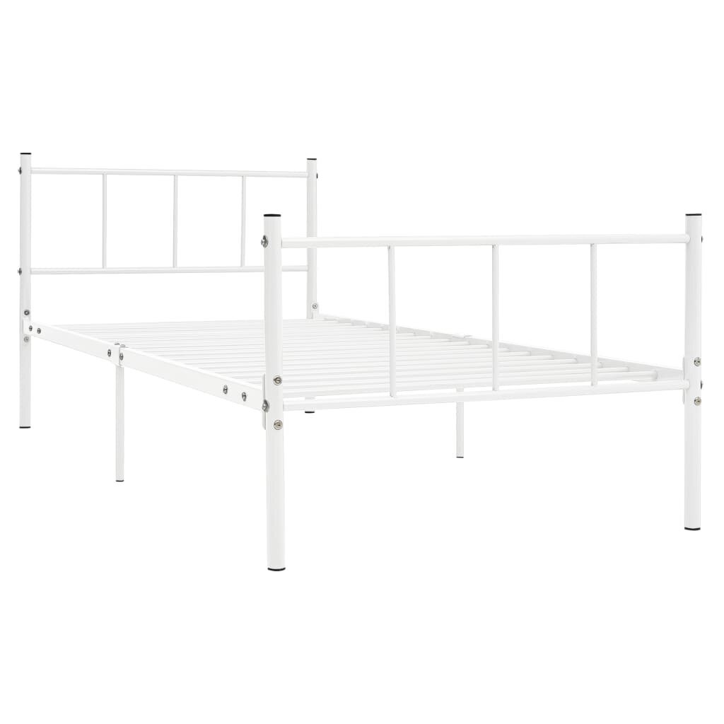 vidaXL Sängynrunko valkoinen metalli 90x200 cm hinta ja tiedot | Sängyt | hobbyhall.fi