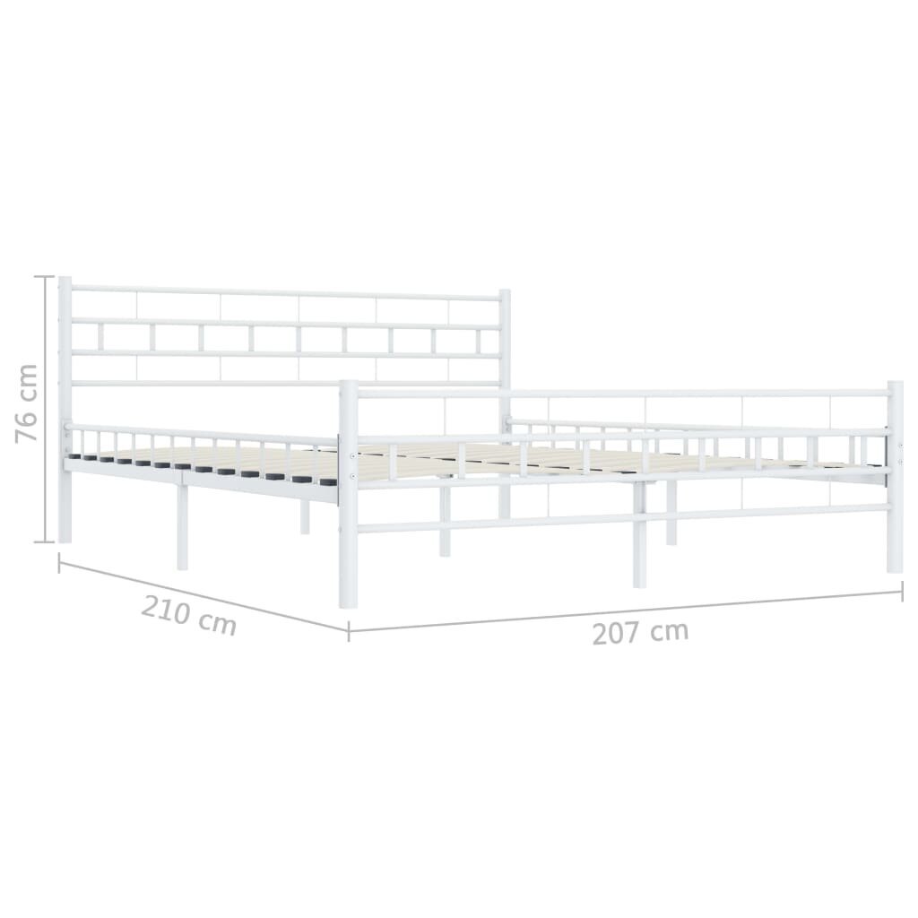 vidaXL Sängynrunko valkoinen metalli 200x200 cm hinta ja tiedot | Sängyt | hobbyhall.fi