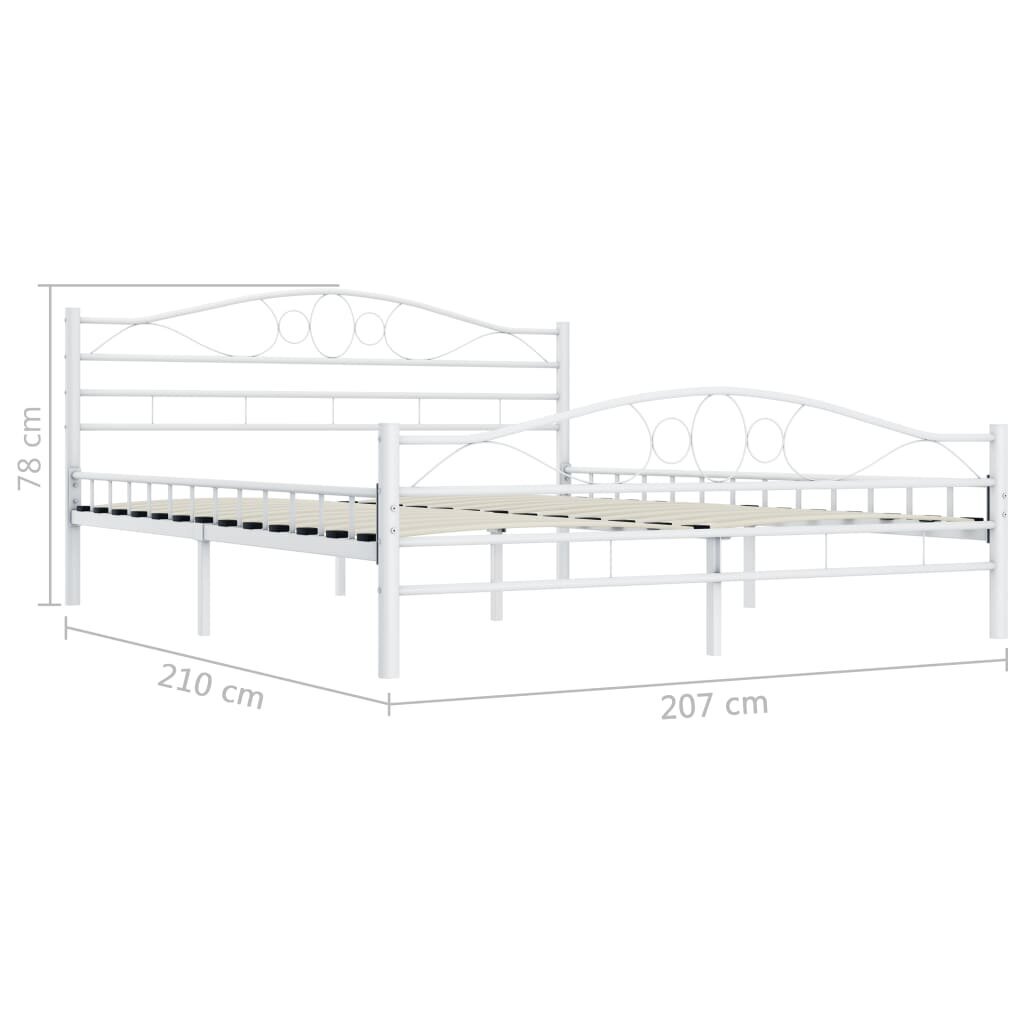 vidaXL Sängynrunko valkoinen metalli 200x200 cm hinta ja tiedot | Sängyt | hobbyhall.fi