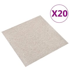 vidaXL Tekstiililaatta 20 kpl 5 m² 50x50 cm vaalea beige hinta ja tiedot | Isot matot | hobbyhall.fi