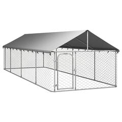 vidaXL Koiran ulkohäkki katoksella 600x200x150 cm hinta ja tiedot | Pedit ja pesät | hobbyhall.fi