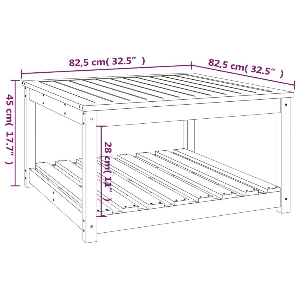 vidaXL Puutarhapöytä 82,5x82,5x45 cm täysi douglaskuusi hinta ja tiedot | Puutarhapöydät | hobbyhall.fi