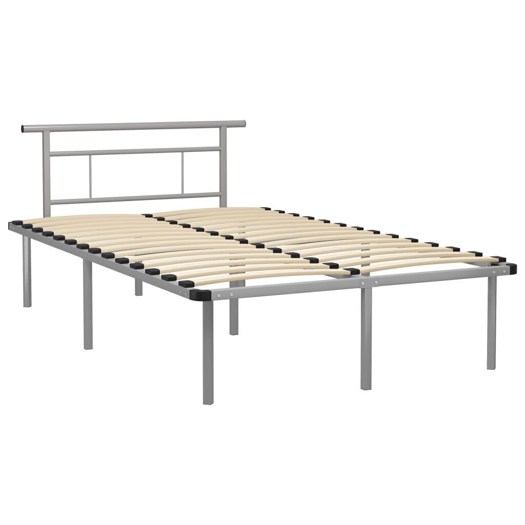 vidaXL Sängynrunko harmaa metalli 120x200 cm hinta ja tiedot | Sängyt | hobbyhall.fi