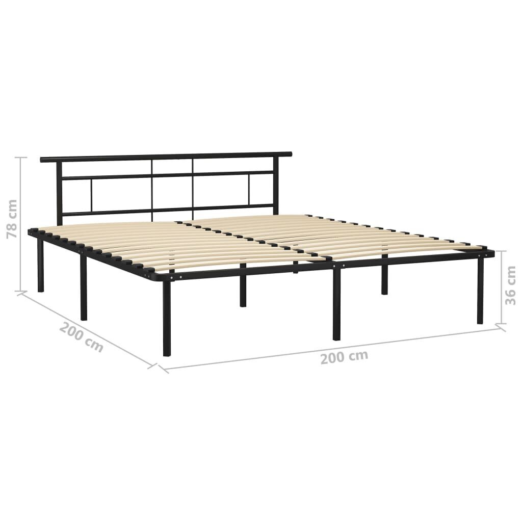 vidaXL Sängynrunko musta metalli 200x200 cm hinta ja tiedot | Sängyt | hobbyhall.fi