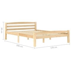 vidaXL Sängynrunko täysi mänty 120x200 cm hinta ja tiedot | Sängyt | hobbyhall.fi