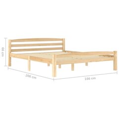 vidaXL Sängynrunko täysi mänty 160x200 cm hinta ja tiedot | Sängyt | hobbyhall.fi