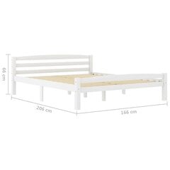 vidaXL Sängynrunko täysi mänty valkoinen 160x200 cm hinta ja tiedot | Sängyt | hobbyhall.fi