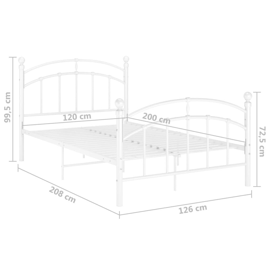 vidaXL Sängynrunko valkoinen metalli 120x200 cm hinta ja tiedot | Sängyt | hobbyhall.fi