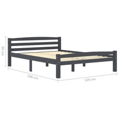 vidaXL Sängynrunko tummanharmaa täysi mänty 120x200 cm hinta ja tiedot | Sängyt | hobbyhall.fi