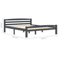 vidaXL Sängynrunko tummanharmaa täysi mänty 160x200 cm hinta ja tiedot | Sängyt | hobbyhall.fi