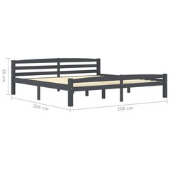 vidaXL Sängynrunko tummanharmaa täysi mänty 200x200 cm hinta ja tiedot | Sängyt | hobbyhall.fi