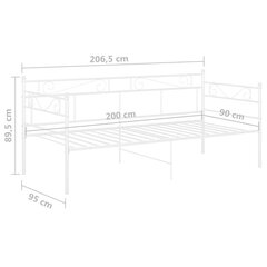 vidaXL Sohvasängyn runko valkoinen metalli 90x200 cm hinta ja tiedot | Sängyt | hobbyhall.fi