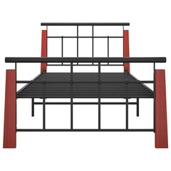 vidaXL Sängynrunko metalli ja täysi tammi 100x200 cm hinta ja tiedot | Sängyt | hobbyhall.fi