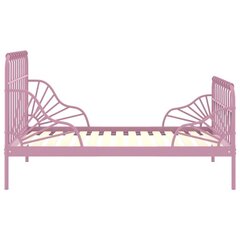 vidaXL Jatkettava sängynrunko pinkki metalli 80x130/200 cm hinta ja tiedot | Sängyt | hobbyhall.fi
