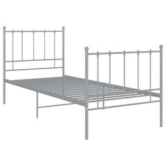 vidaXL Sängynrunko harmaa metalli 90x200 cm hinta ja tiedot | Sängyt | hobbyhall.fi