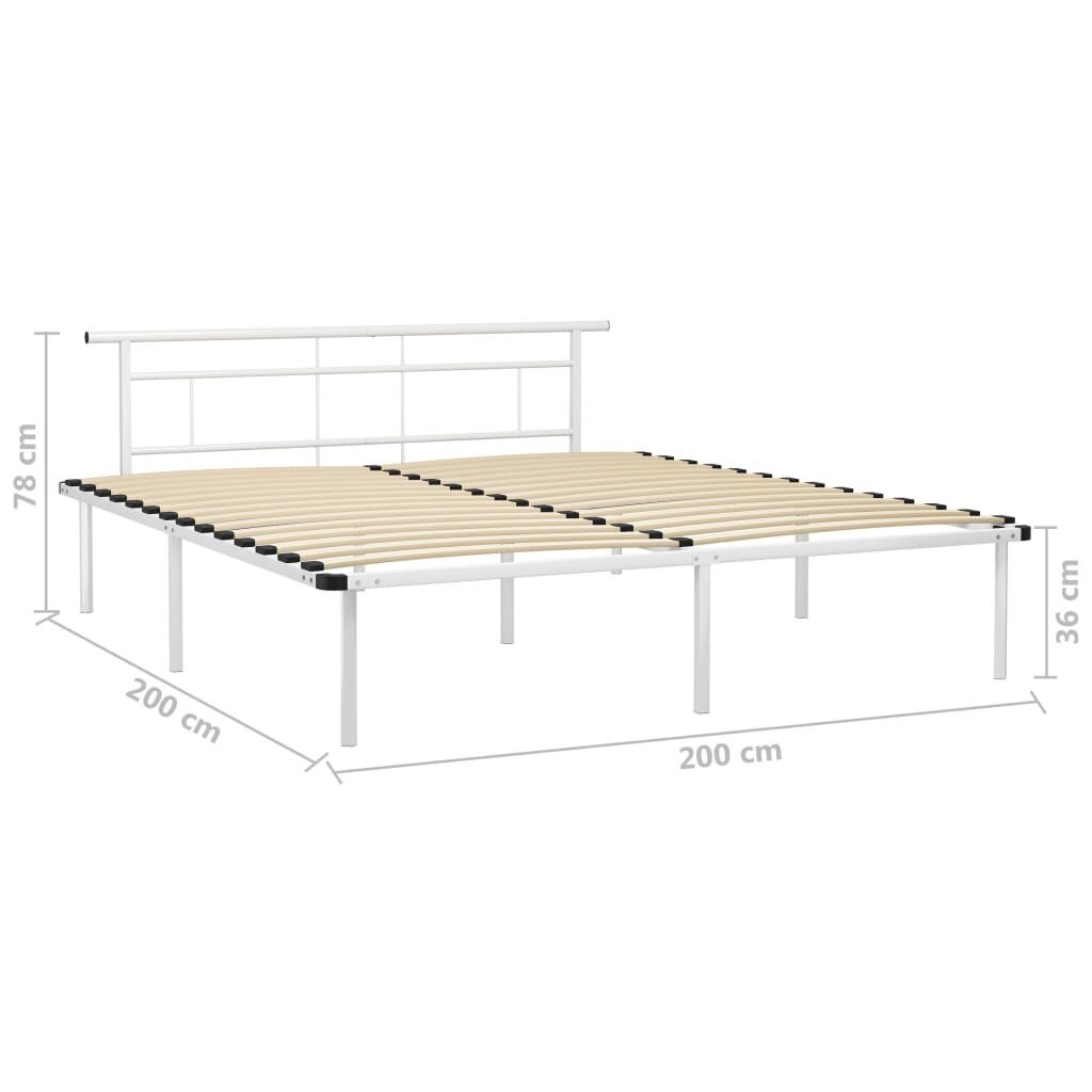 vidaXL Sängynrunko valkoinen metalli 200x200 cm hinta ja tiedot | Sängyt | hobbyhall.fi