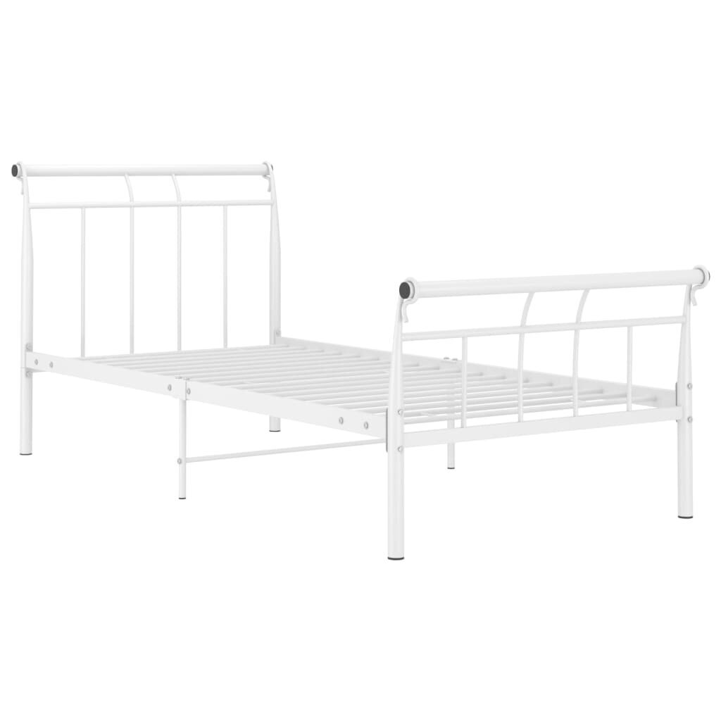 vidaXL Sängynrunko valkoinen metalli 90x200 cm hinta ja tiedot | Sängyt | hobbyhall.fi