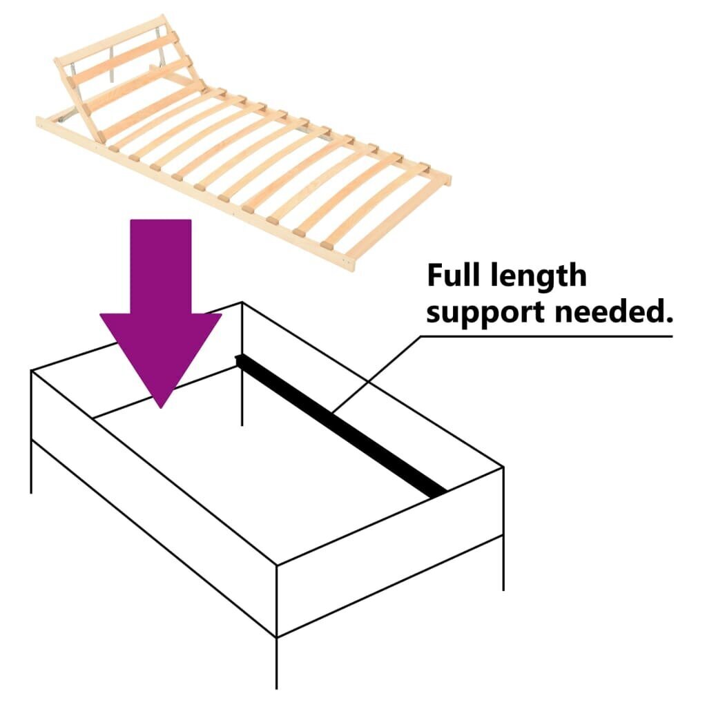 vidaXL Sängyn sälepohja 13 sälettä säädettävä yläosa 70x200 cm hinta ja tiedot | Sälepohjat | hobbyhall.fi