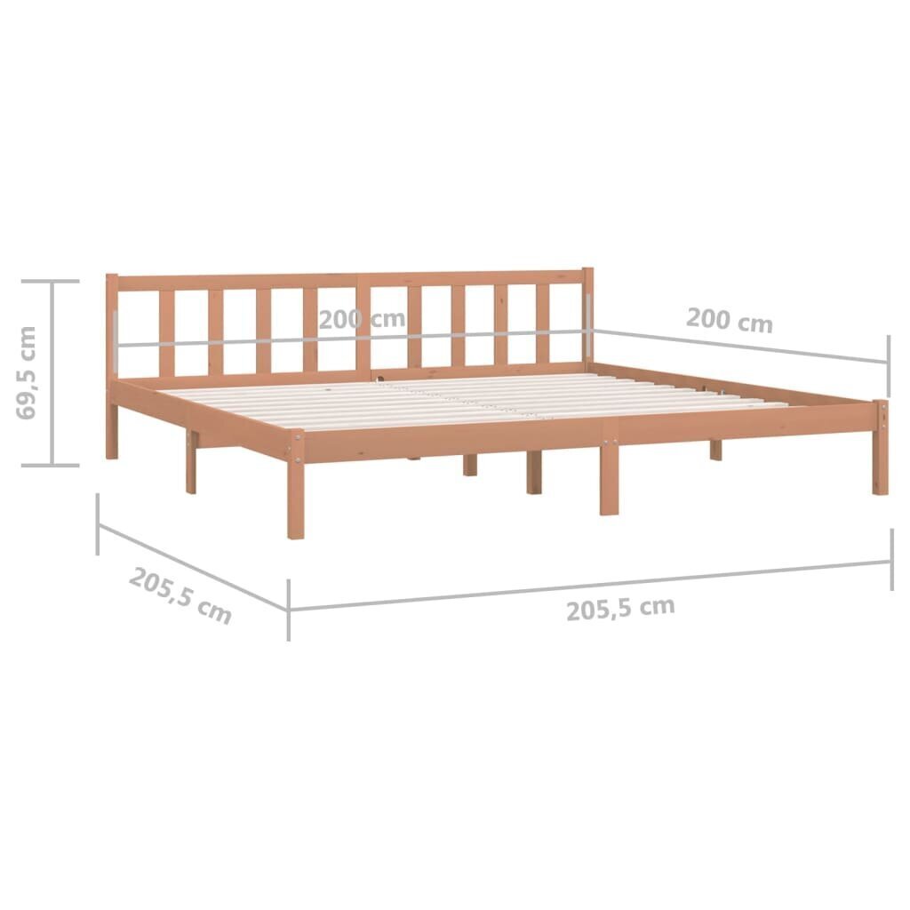 vidaXL Sängynrunko hunajanruskea täysi mänty 200x200 cm hinta ja tiedot | Sängyt | hobbyhall.fi