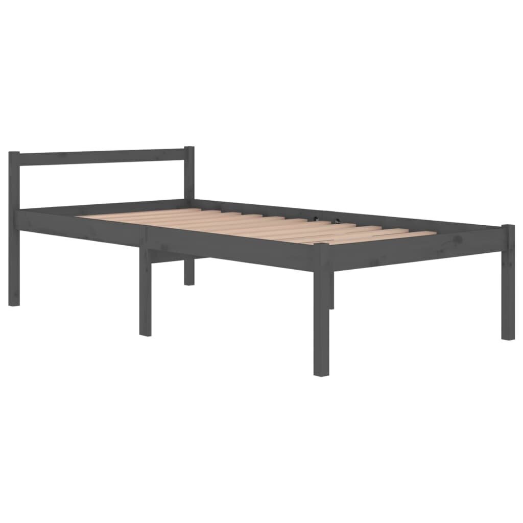 vidaXL Vanhusten sänky harmaa 100x200 cm täysi mänty hinta ja tiedot | Sängyt | hobbyhall.fi